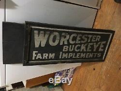 Antiquité Worcester Buckeye Farm Met En Place Un Magasin De Signes C1890s Double Face