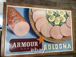 Armour Star Bologna Signe Huge ! 66x45 Vintage Recto-verso