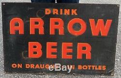 Arrow Bière Double Face En Porcelaine Signée Baltimore Enamel & Co