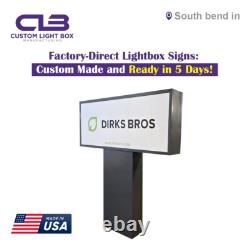 Bannière lumineuse à LED en aluminium extrudé double face, robuste, de 24'' à 120''x10'