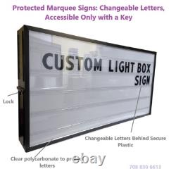 Bannière lumineuse à LED en aluminium extrudé double face, robuste, de 24'' à 120''x10'