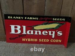 Blaney's Hybrid Graines De Maïs Feed Blange Double Sided Sign USA Made