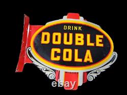 Boire Double Cola Enseigne en émail de porcelaine 18 X 15 X 2.5 pouces Double face