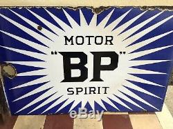 Bp D'origine 1926 Spirit Motor Émail Garage Double Signe Sided Burton London