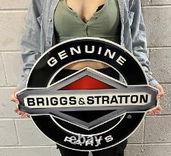 Briggs & Stratton Double Face Die Cut Métal Panneau De Pièces Authentiques Service Gazole