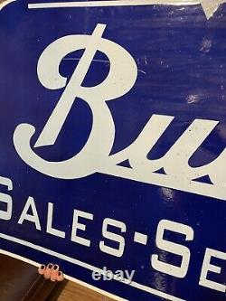 Buick Sales Service Double Sided Porcelaine Enamel Signe Station-service Huge, Pétrole