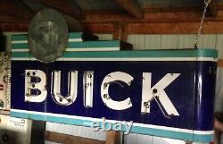Buick Sign Original General Motors Concessionnaire Porcelaine Double Côté 1950s 1960s