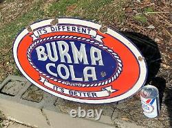 Burma Cola Heavy Double Signal Porcelaine Sided, (24x 16) Nice, Durée À La Fin
