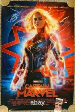 Captain Marvel Double-sided Theatrical Affiche Signée Brie Larson Avec Jsa