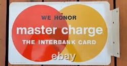 Carte Interbancaire Vintage Master Charge Double-Sided Metal Sign 16x10