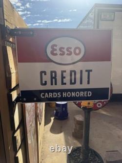 Cartes de crédit Esso originales acceptées, panneau en porcelaine double face