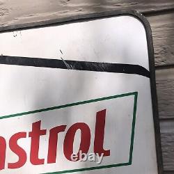 Castrol Gtx Sign Huile De Moteur Véritable Vintage Tin Métal Double Face Grande Couleur