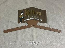 Chemise de bowling vintage Hilton, panneau d'affichage publicitaire double face, présentoir pour magasin