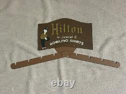 Chemise de bowling vintage Hilton, panneau d'affichage publicitaire double face, présentoir pour magasin