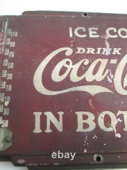 Coca-cola Thermomètre Double Face Boisson Coca-cola Dans Des Bouteilles Rares Authentique