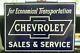 Concessionnaire Chevrolet Porcelain Signe Fin Des Années 1920 Super État Rare Double Face