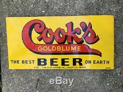 Cook's Goldblume Beer 1930's Enseigne En Métal Double Face
