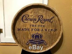Crown Royal Double Face Whisky Barrel Top Sign Cave Man Décor Whiskey Head