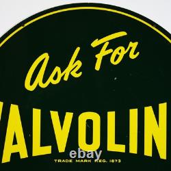 Demandez de l'huile moteur Valvoline - panneau métallique rond double face