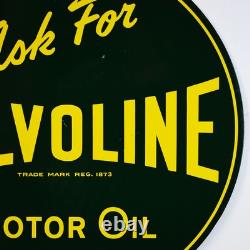 Demandez de l'huile moteur Valvoline - panneau métallique rond double face