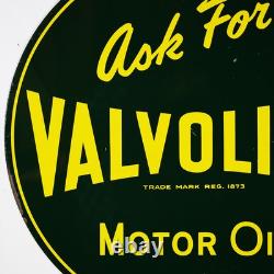 Demandez de l'huile moteur Valvoline - panneau métallique rond double face