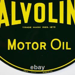 Demandez de l'huile moteur Valvoline - panneau métallique rond double face