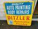 Ditzler Automotive Paint Sign Double Sided Vintage Ppg Finishes Auto Body Repair