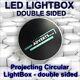Double Face Extérieure Ronde Illuminée Projecting Light Box Enseigne D500mm Led