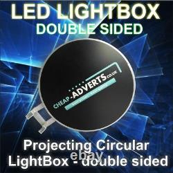 Double Face Extérieure Ronde Illuminée Projecting Light Box Enseigne D500mm Led