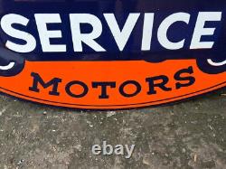 ENSEIGNE EN ÉMAIL EN PORCELAINE DOUBLE FACE 40x20 POUCES UNITED SERVICE MOTORS