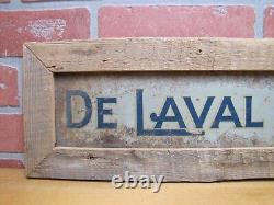 ENSEIGNE EN TÔLE DOUBLE FACE ANCIENNE DE LAVAL MILKER DANS UN CADRE EN BOIS Publicité Agricole