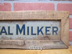 ENSEIGNE EN TÔLE DOUBLE FACE ANCIENNE DE LAVAL MILKER DANS UN CADRE EN BOIS Publicité Agricole