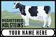 Enregistré Holstein 36 Heavyduty Usa Metal Double Sided Clean Signe Personnalisé