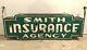 Enseigne Au Néon En Porcelaine 6 Pieds Vintage Original Smith Insurance Double Face
