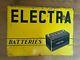 Enseigne à Double Face En Métal Vintage Pour Les Batteries Electra Des Années 1960