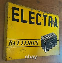 Enseigne à double face en métal vintage pour les batteries Electra des années 1960