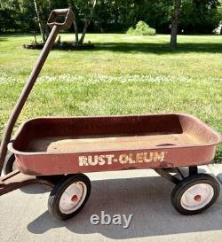 Enseigne de magasin de peinture vintage Rust-Oleum et ensemble d'affichage de chariot double face Rustoleum