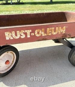 Enseigne de magasin de peinture vintage Rust-Oleum et ensemble d'affichage de chariot double face Rustoleum