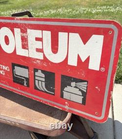 Enseigne de magasin de peinture vintage Rust-Oleum et ensemble d'affichage de chariot double face Rustoleum