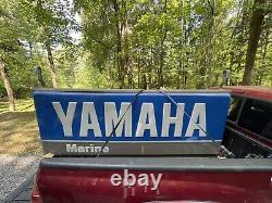 Enseigne double face éclairée pour concessionnaire de bateaux marins Yamaha vintage, 8'x3'