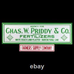 Enseigne émaillée Fournitures de Fermier en Porcelaine 24x12 pouces Double Face