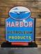 Enseigne En Drapeau M&eacute;tallique Double Face De Style Vintage Harbor Petroleum Products