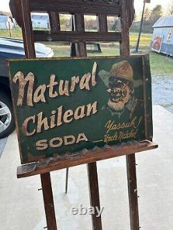 Enseigne en métal à double face Vintage Natural Chilean Soda FARM AG SEED