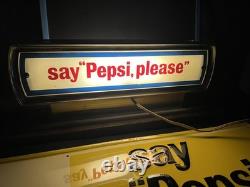 Enseigne lumineuse Pepsi Cola Light Up, Dites Pepsi S'il Vous Plaît, Double Face