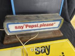 Enseigne lumineuse Pepsi Cola Light Up, Dites Pepsi S'il Vous Plaît, Double Face