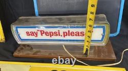 Enseigne lumineuse Pepsi Cola Light Up, Dites Pepsi S'il Vous Plaît, Double Face