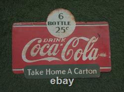 Enseigne publicitaire Coca-Cola en porcelaine de 24 pouces, double face