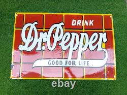 Enseigne publicitaire Dr. Pepper en porcelaine de 36 pouces, double face