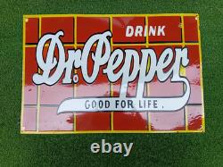 Enseigne publicitaire Dr. Pepper en porcelaine de 36 pouces, double face