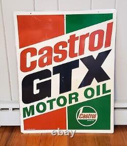 Enseigne publicitaire en aluminium double face pour l'huile moteur Castrol GTX vintage